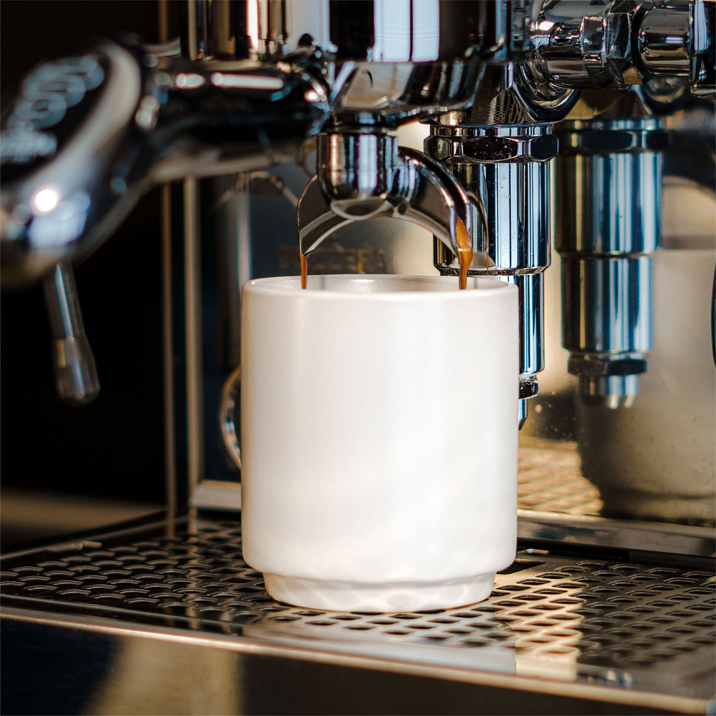 Art Cappuccinotasse Henkel, ml Cosumy 200 Entworfen Design für Stapelbares 200 Keramik Groß 4er Hitzebeständiges ohne Keramik, Tassen Matt ml Weiß Set - - Kaffee Cappuccino Latte