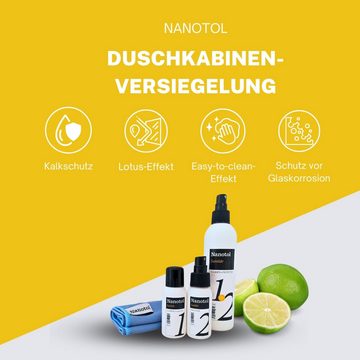 Nanotol Duschkabinen-Set für Reinigung + Nanoversiegelung (Lotuseffekt) Badreiniger (Komplettset, [- reinigen, entkalken und versiegeln)