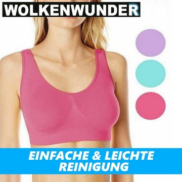 MAVURA Bustier WOLKENWUNDER Das Wunder Wohlfühl Bustier - nahtloser Damen BH Ersatz komfortabler BH bügellos Pink / Lila / Türkis 3er Set, ohne bügel