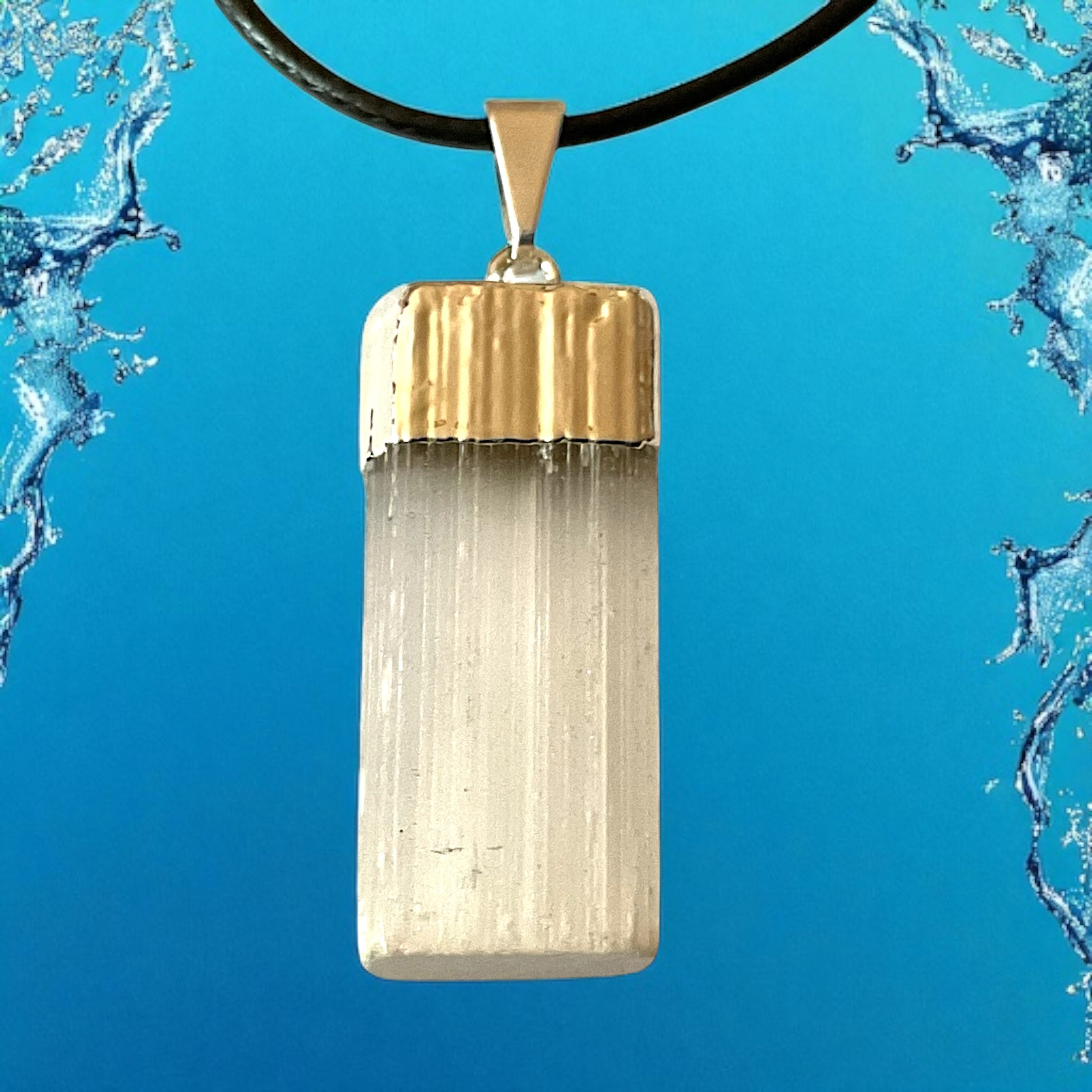 Steinfixx® Amulett Set Selenit Silberanhänger I Edelsteinanhänger I Heilste günstig online kaufen