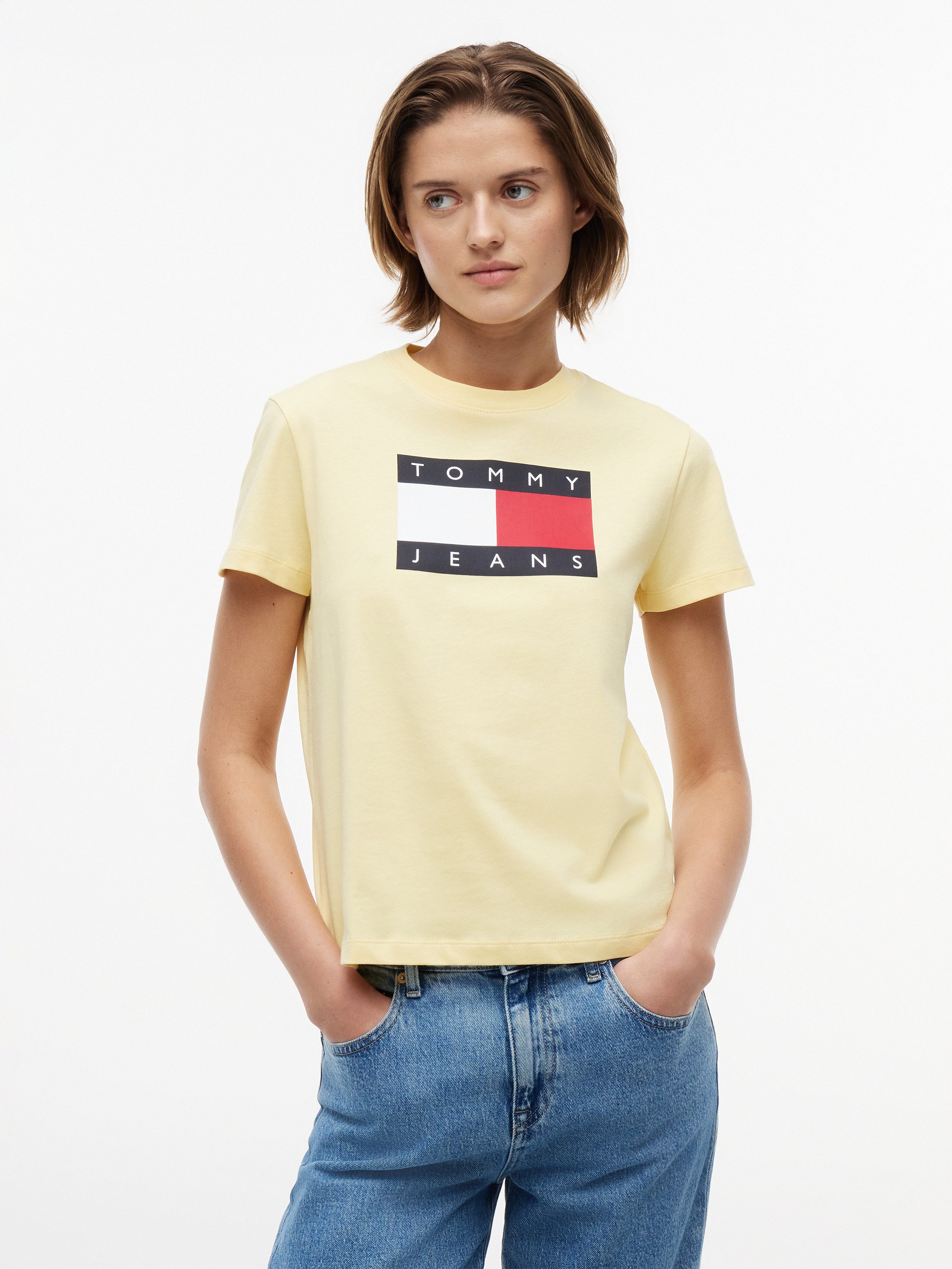 Tommy Jeans Kurzarmshirt TJW REG TJ FLAG SS TEE Baumwolle, Logodruck, regular fit
