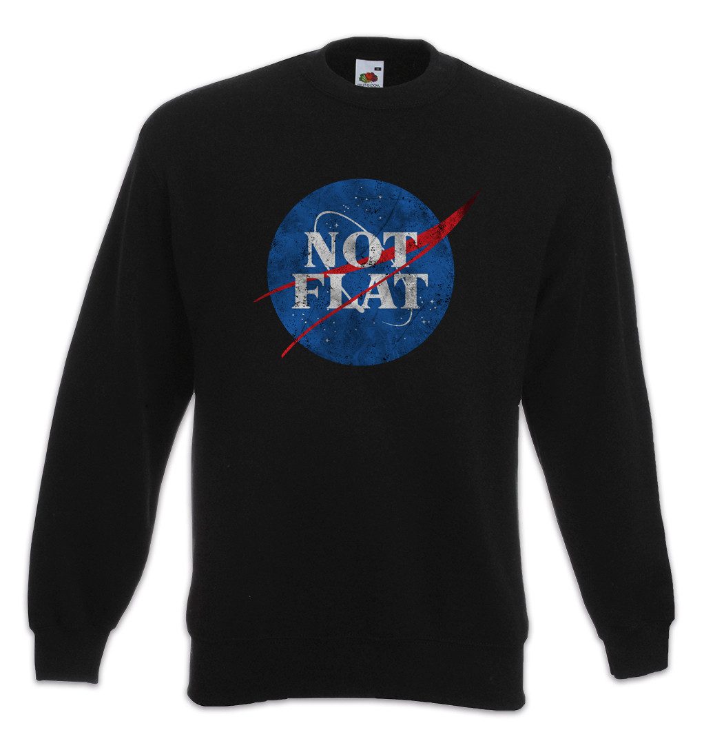 Sweatshirt Not Flat Space Logo Sweatshirt Flache Earth Erde Scheibe Society
