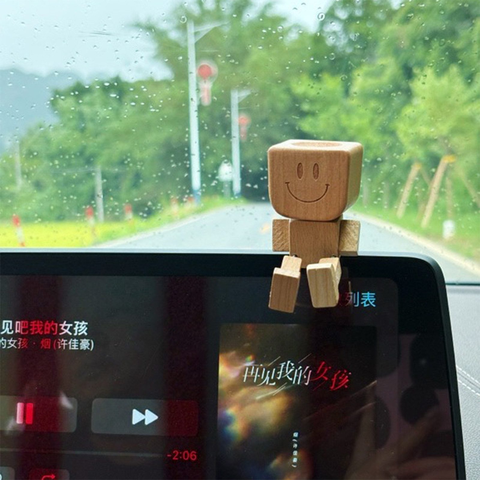 MODFU Dekofigur schaukelnde Holzfigur Auto Deko Schreibtisch- und Armaturen günstig online kaufen