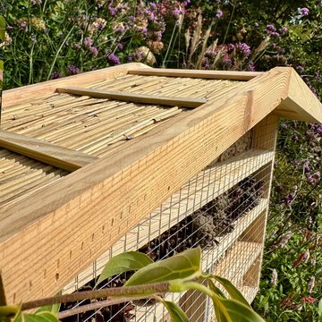 gartenetage Insektenhotel XXL Insektenchalet/Bienenhotel Groß, zum Aufstellen/Insektenhotel aus Massiv-Holz für Bienen & Marienkäfer