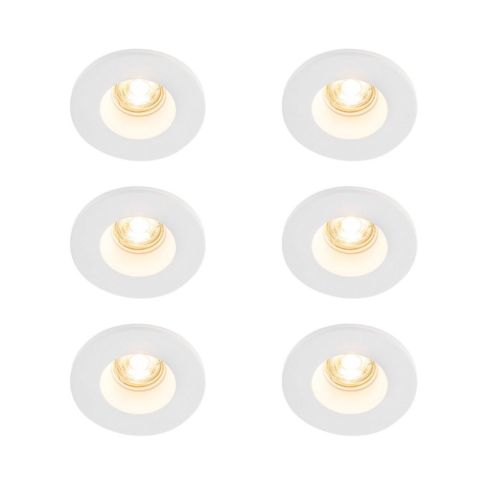 Qazqa LED Einbaustrahler 102697, ohne Leuchtmittel, GU10, Gips, 1-flammig