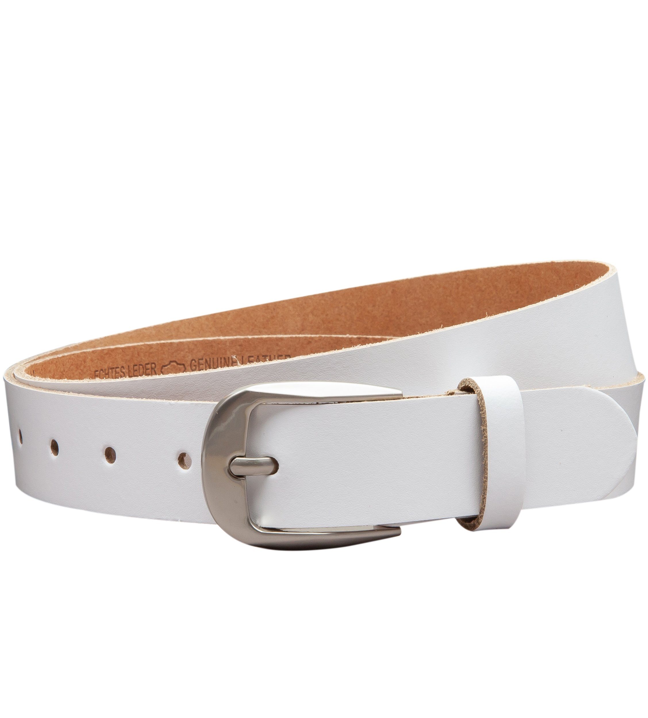 COLOGNEBELT Ledergürtel OM32-SL-Weiss MADE IN GERMANY, Weiss Kürzbar, 100 % günstig online kaufen