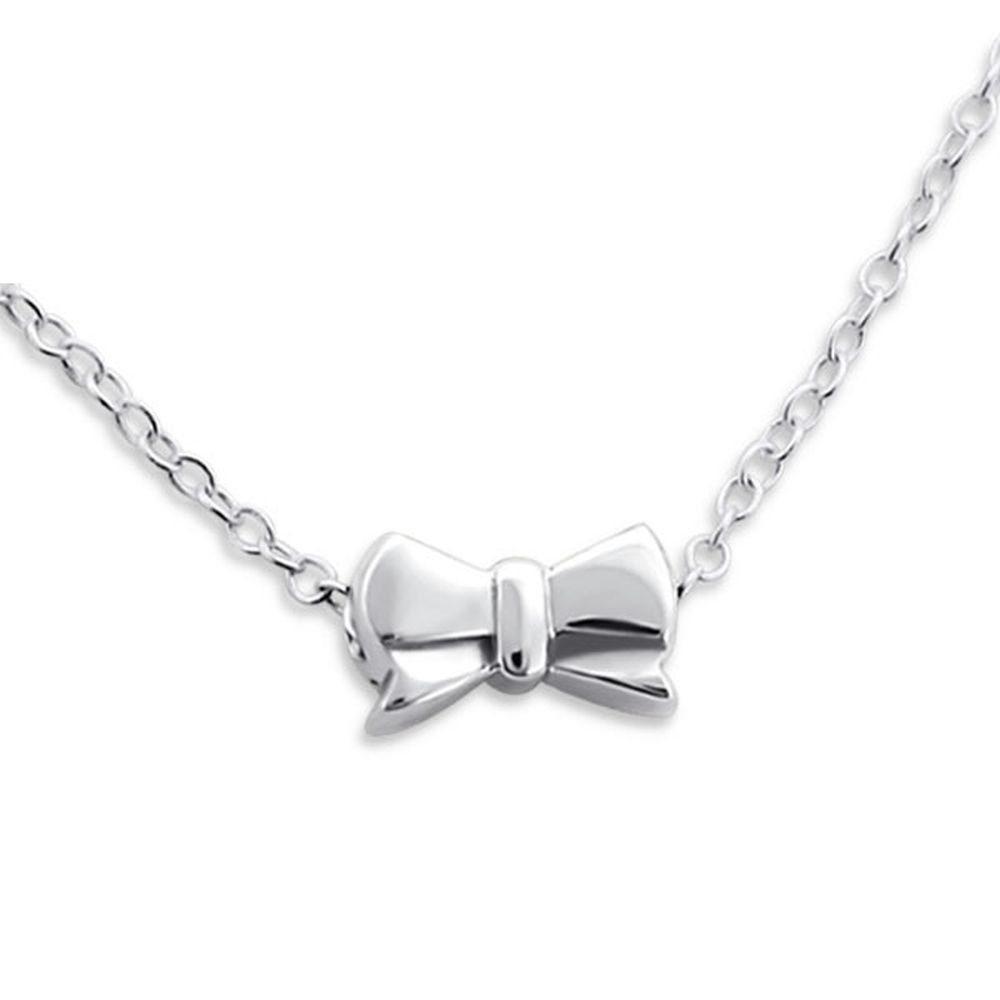 BUNGSA Ketten-Set Kette Schleife aus 925 Silber Damen (1-tlg), Halskette Necklace