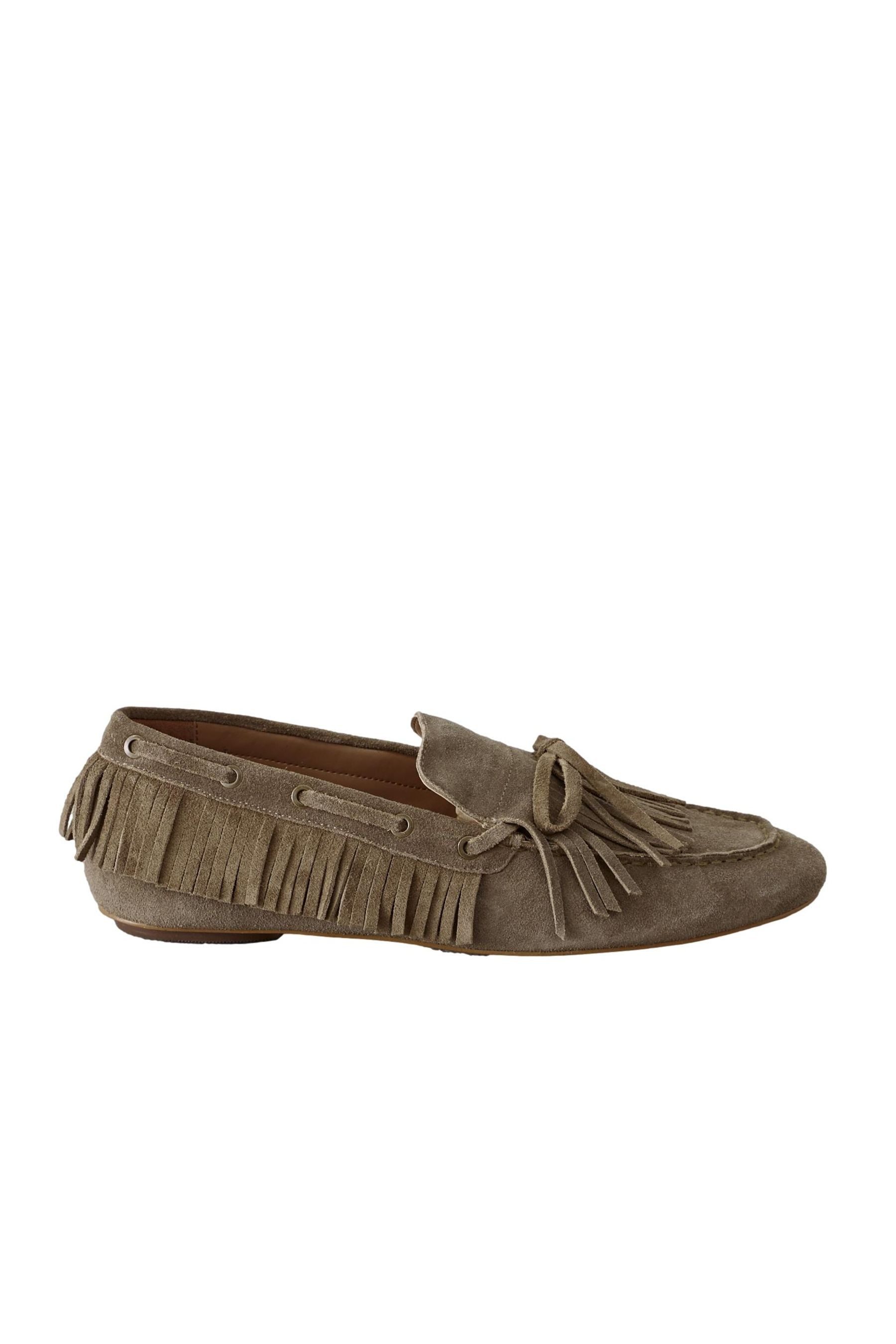 Signature Premium-Veloursledersandalen mit Fransen Segelschuh