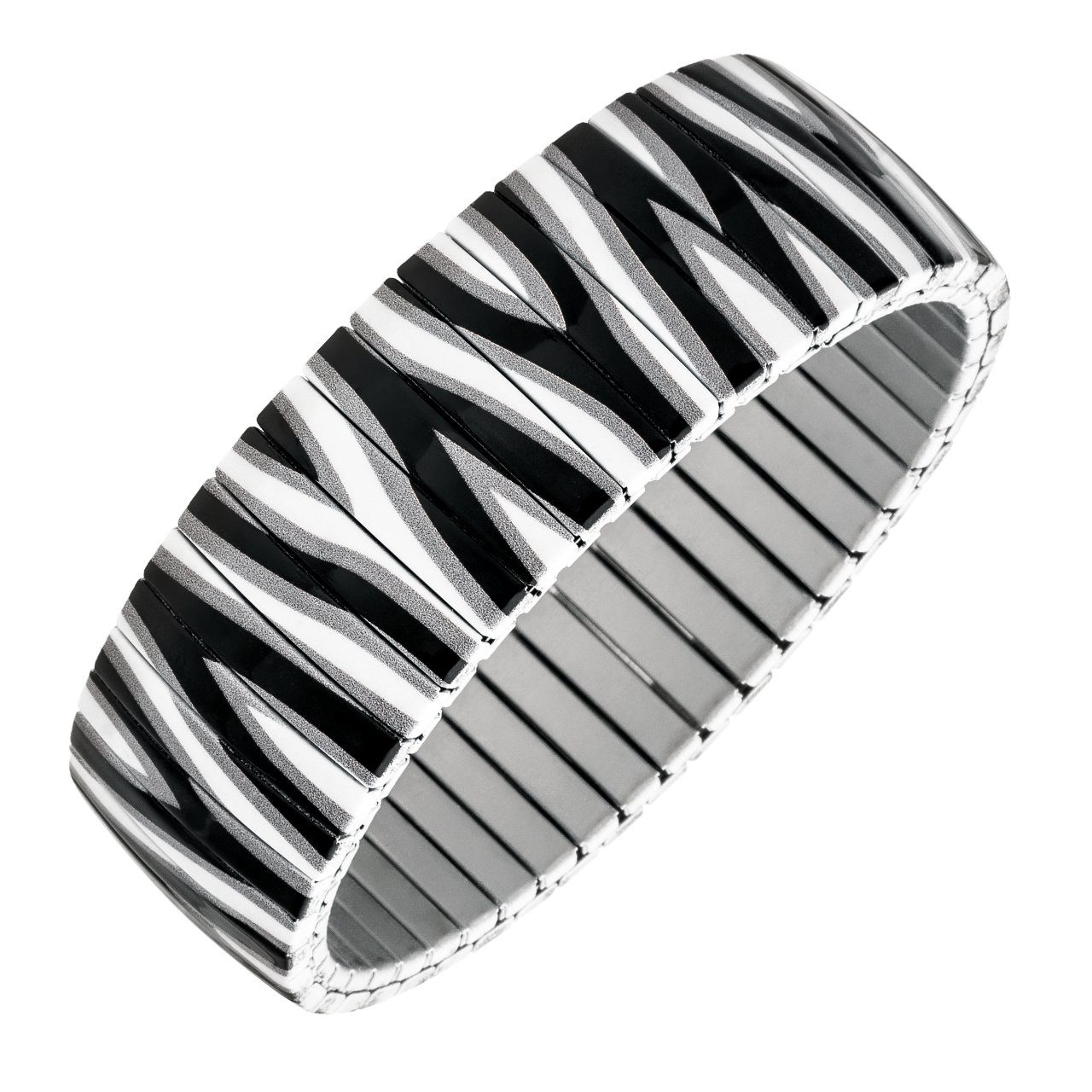 MAGNETIX WELLNESS Edelstahlarmband Flexi-Magnetarmband im Zebra-Design