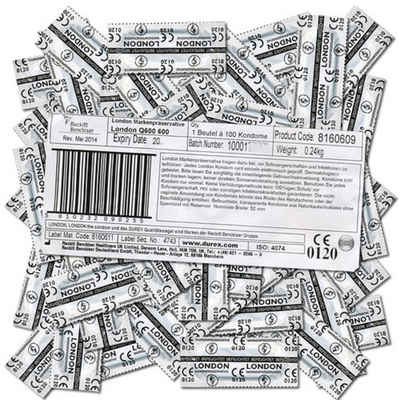 London Kondome Q600 (feucht) Beutel mit, 100 St., Club Kondome im Vorratsbeutel, Markenkondome im Maxipack für Profis und Großverbraucher