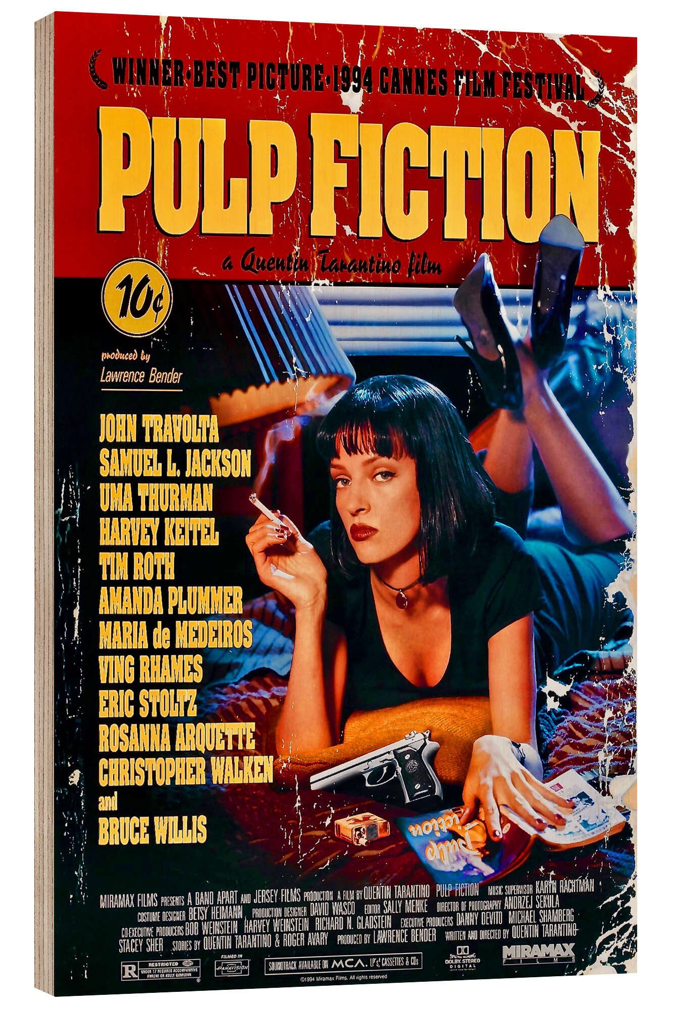 Posterlounge Holzbild Vintage Entertainment Collection, Pulp Fiction