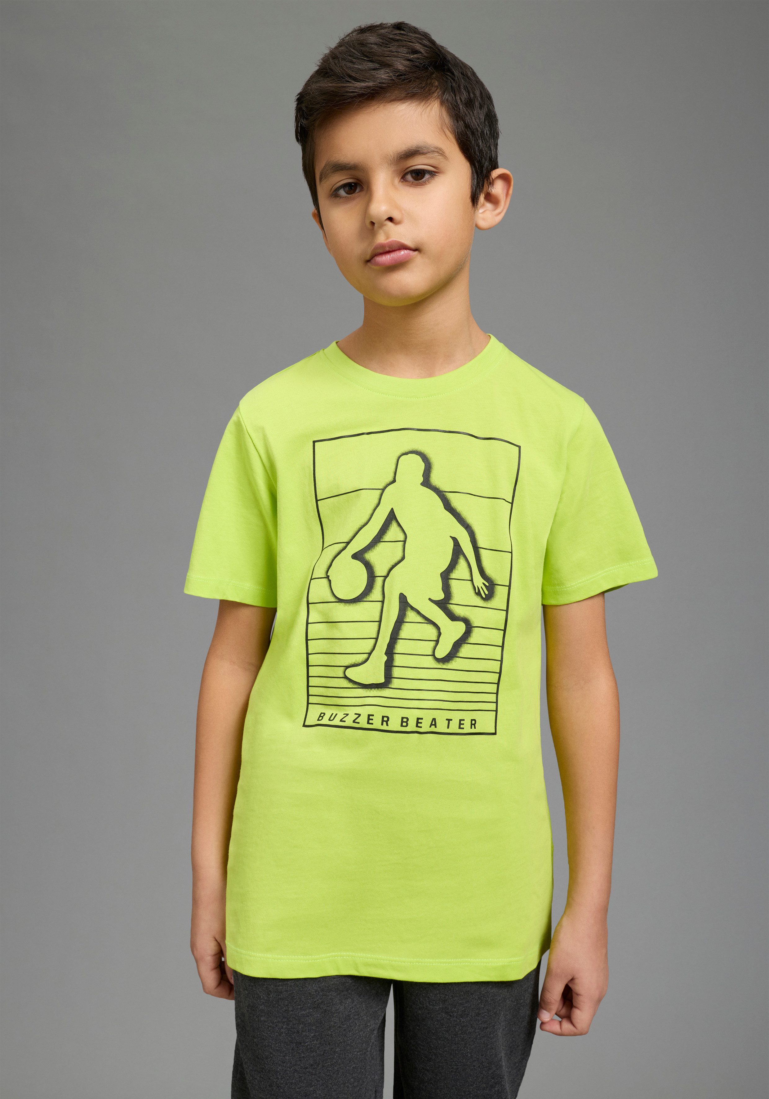 KIDSWORLD T-Shirt 2er Pack Shirts mit Basketball-Print (Packung, 2) sportlicher Stil, Kurzarm, bedruckt, aus Baumwolle