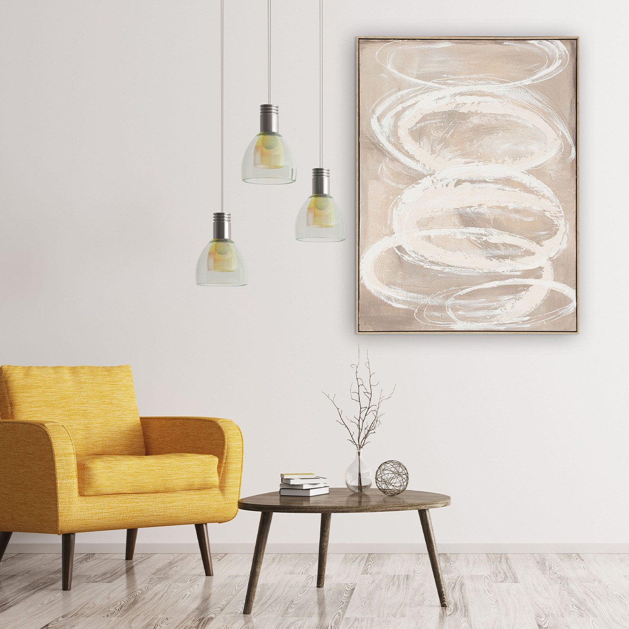 ArtUniverse Gemälde Nature Swirls cream 90 x 120 cm, Abstrakt