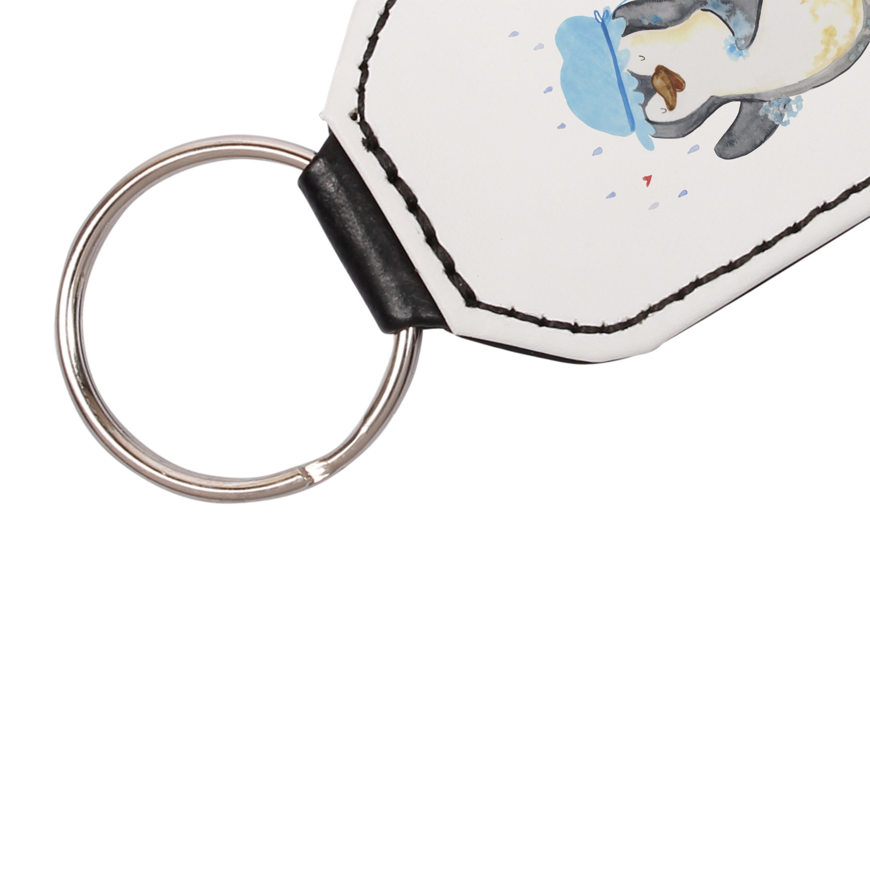 Mr. & Mrs. Pinguin (1-tlg) Geschenk, Taschenanhänger, dusch Weiß - duscht - Schutzengel, Panda Schlüsselanhänger