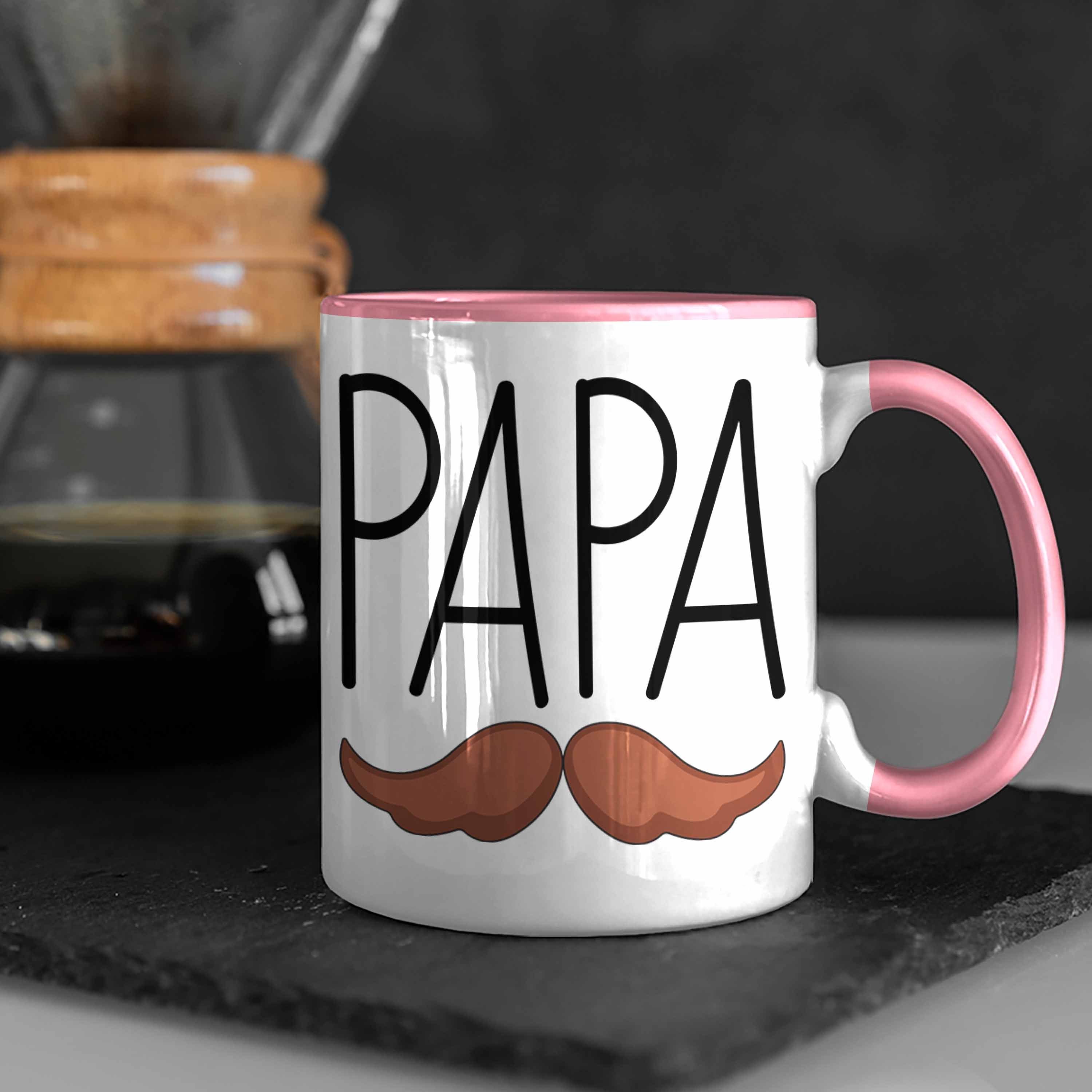 Trendation Schnurrbart Lustig Papa Vatertag Geschenk Rosa Tasse Tasse Geschenkidee