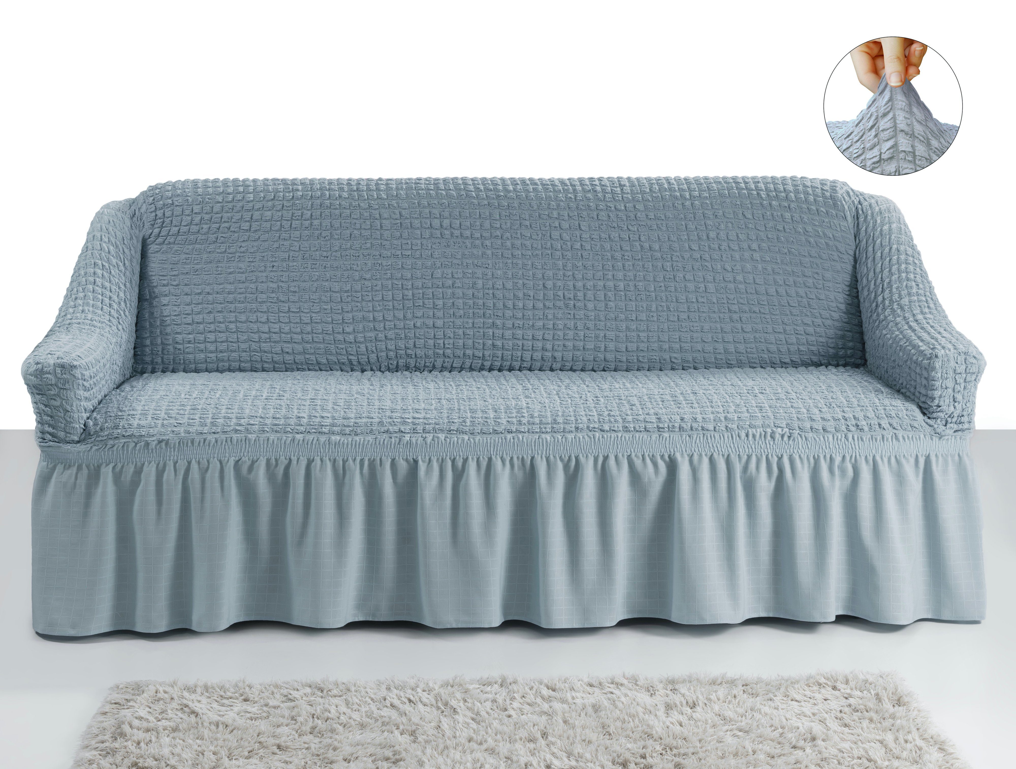 Sofahusse Sofahusse 3-Sitzer Sofabezüge elastischer Sofa Überwurf SF, My Palace, weich, elastisch und waschbar - Ein neues Wohngefühl. Grau