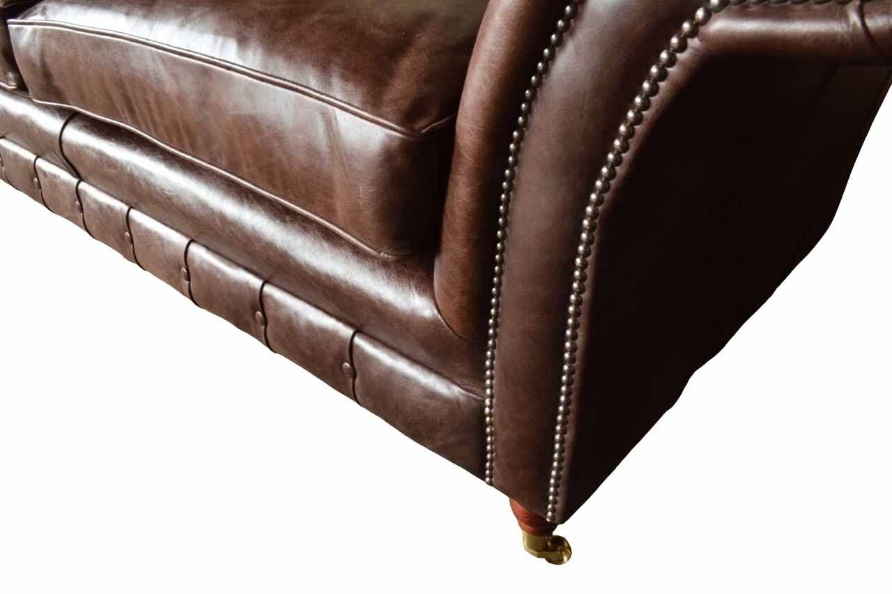Möbel, Luxus Braunes Wohnzimmer Sofa Dreisitzer Europe in Chesterfield Made JVmoebel Couch Sofa