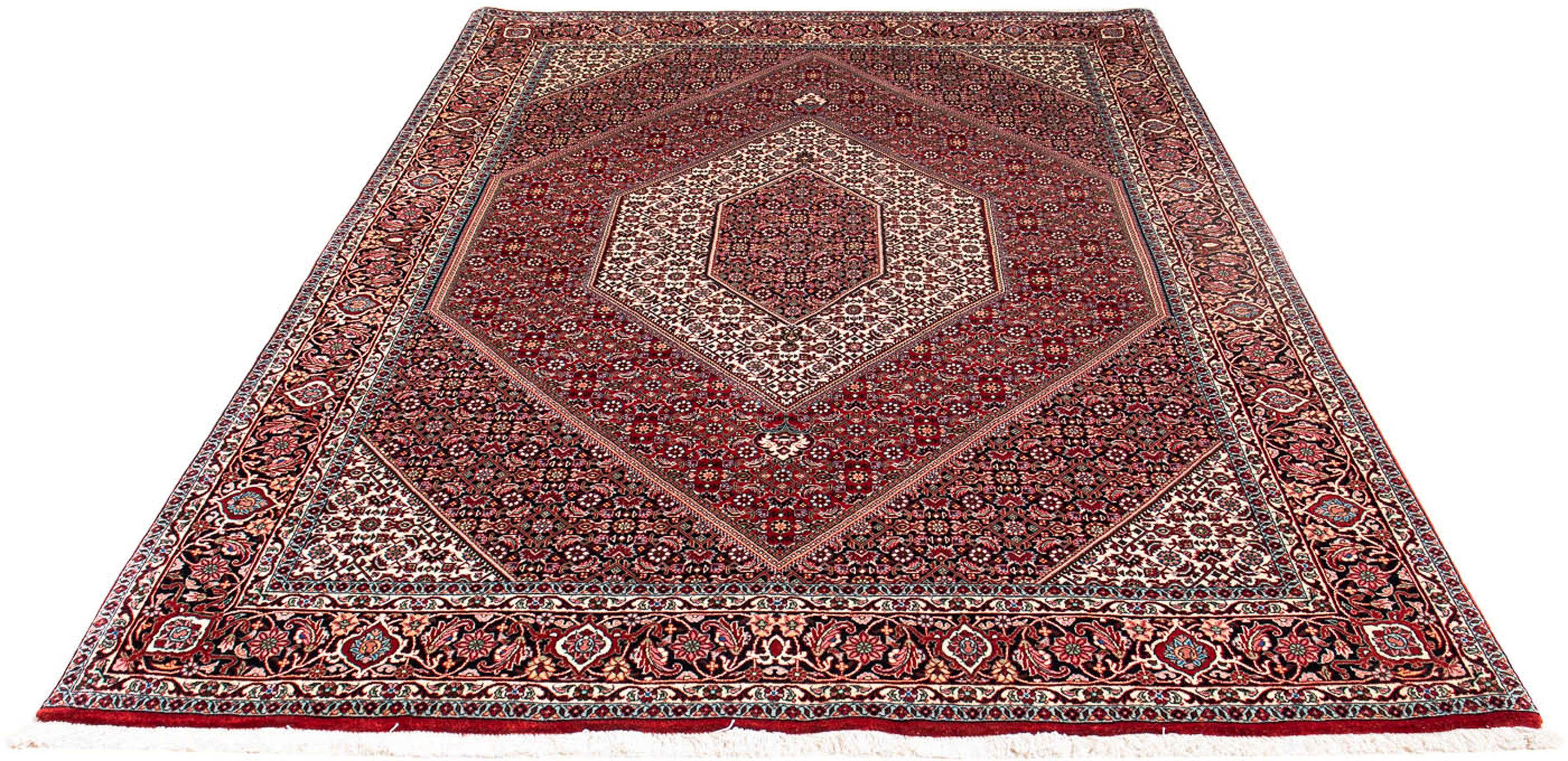 Orientteppich Perser - Bidjar - 243 x 167 cm - rot, morgenland, rechteckig, Höhe: 15 mm, Wohnzimmer, Handgeknüpft, Einzelstück mit Zertifikat
