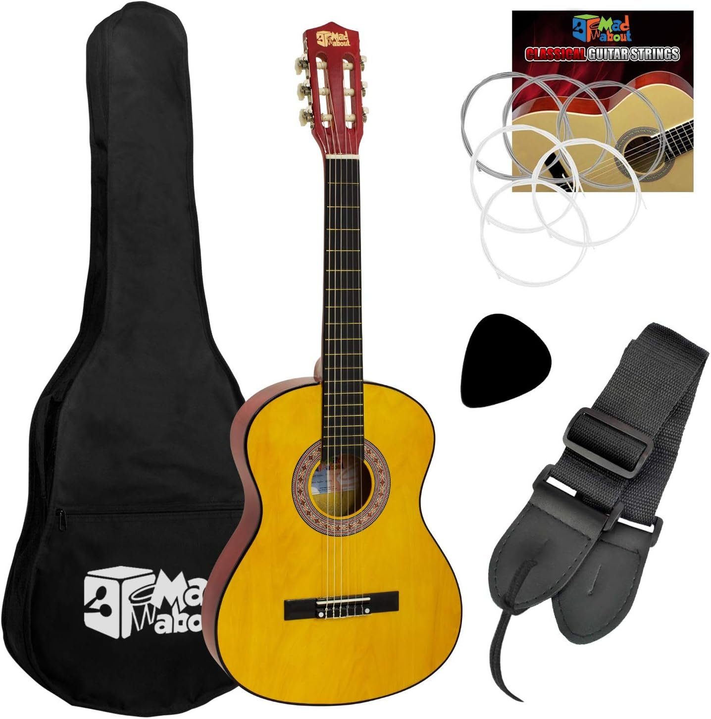 Tiger Konzertgitarre Mad About CLG1-14-PACK Set Klassische Spanische Gitarre, 6-St., 1/4 Größe, für Kinder - jetzt mit kostenlosem Unterricht für 6 Monate