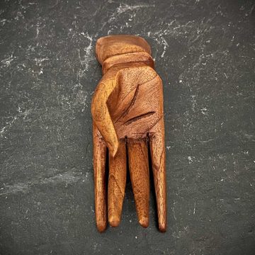Asien LifeStyle Buddhafigur Holz Buddha Hand Visitenkartenhalter Schmuckdisplay