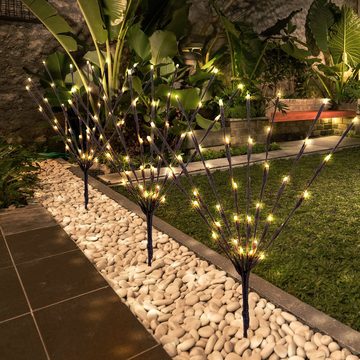 Globo LED Solarleuchte, LED-Leuchtmittel fest verbaut, Warmweiß, 2x Solarlampen für Außen Gartendeko Solarleuchte Solar Lampe mit 3
