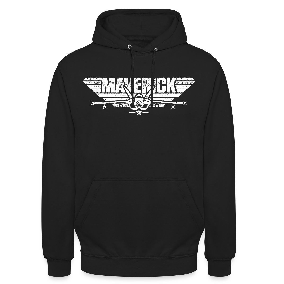 Spreadshirt Hoodie Top Gun Maverick Kampfjet Logo Unisex Hoodie (1-tlg) Unisex-Schnitt: Sitzt bei Männern körpernah, bei Frauen weit