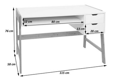 MCW Schreibtisch MCW-K12, Max. Belastbarkeit: 100 kg, Inkl. zwei Schubladen