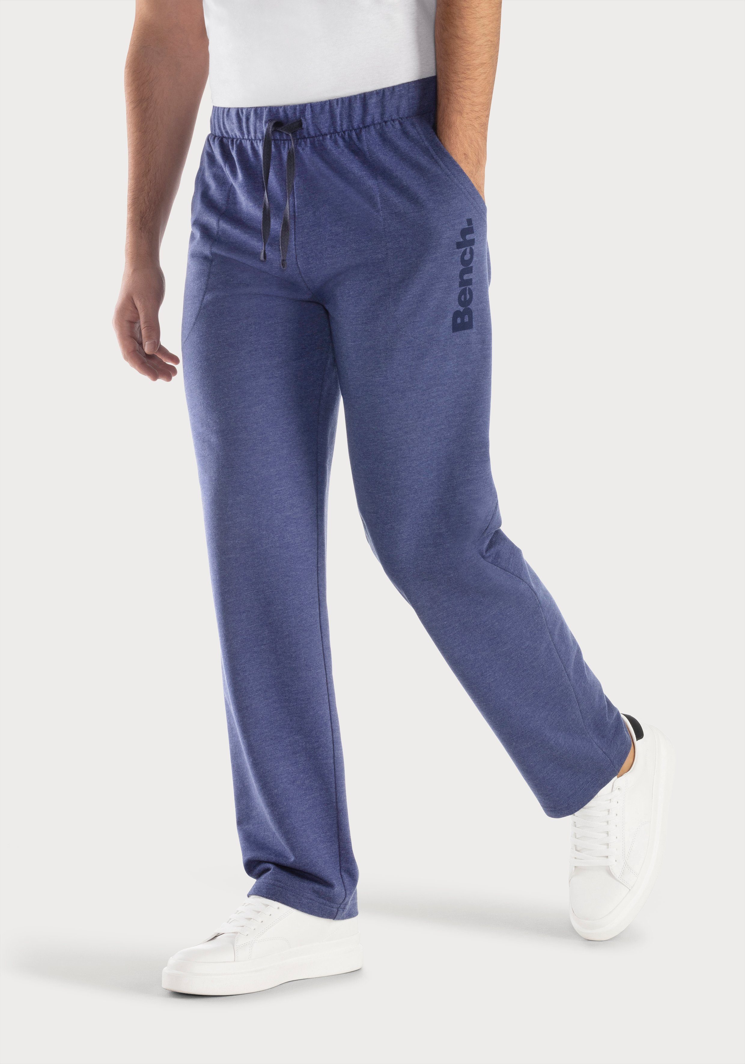 Bench. Loungewear Sweathose mit Logodruck - Sweathose blau-meliert