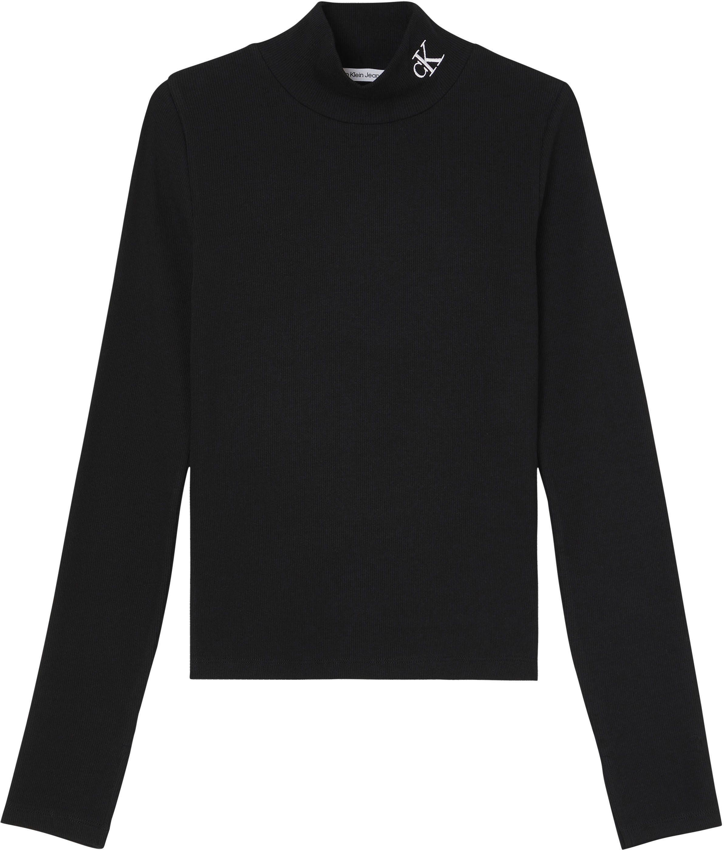 Calvin Klein Jeans Plus Langarmshirt PLUS RIB MOCK NECK in Rippoptik