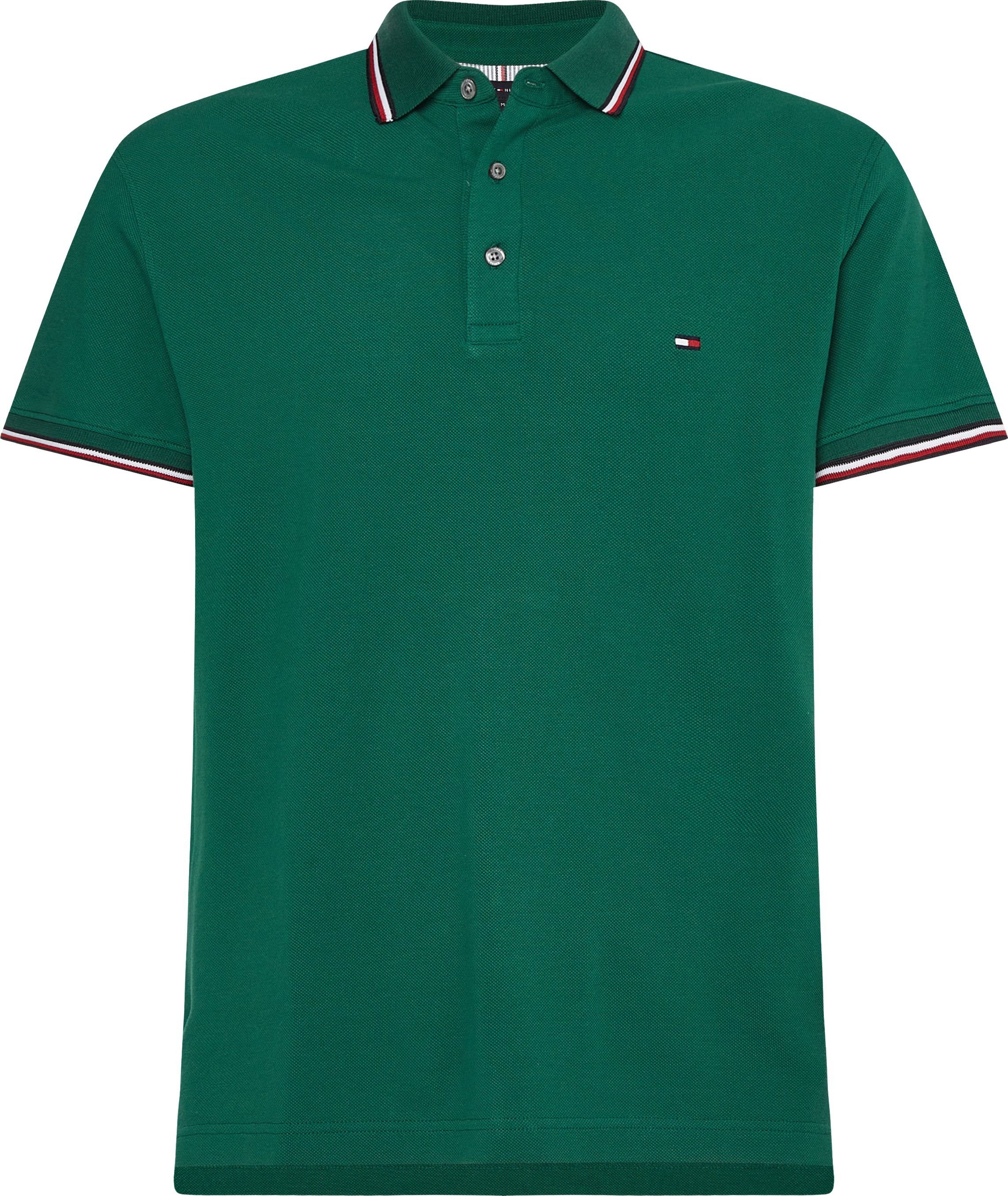 Tommy Hilfiger Poloshirt 1985 SLIM Kragen POLO RWB Ärmel Details mit und am TIPPED kontrastfarbenen grün