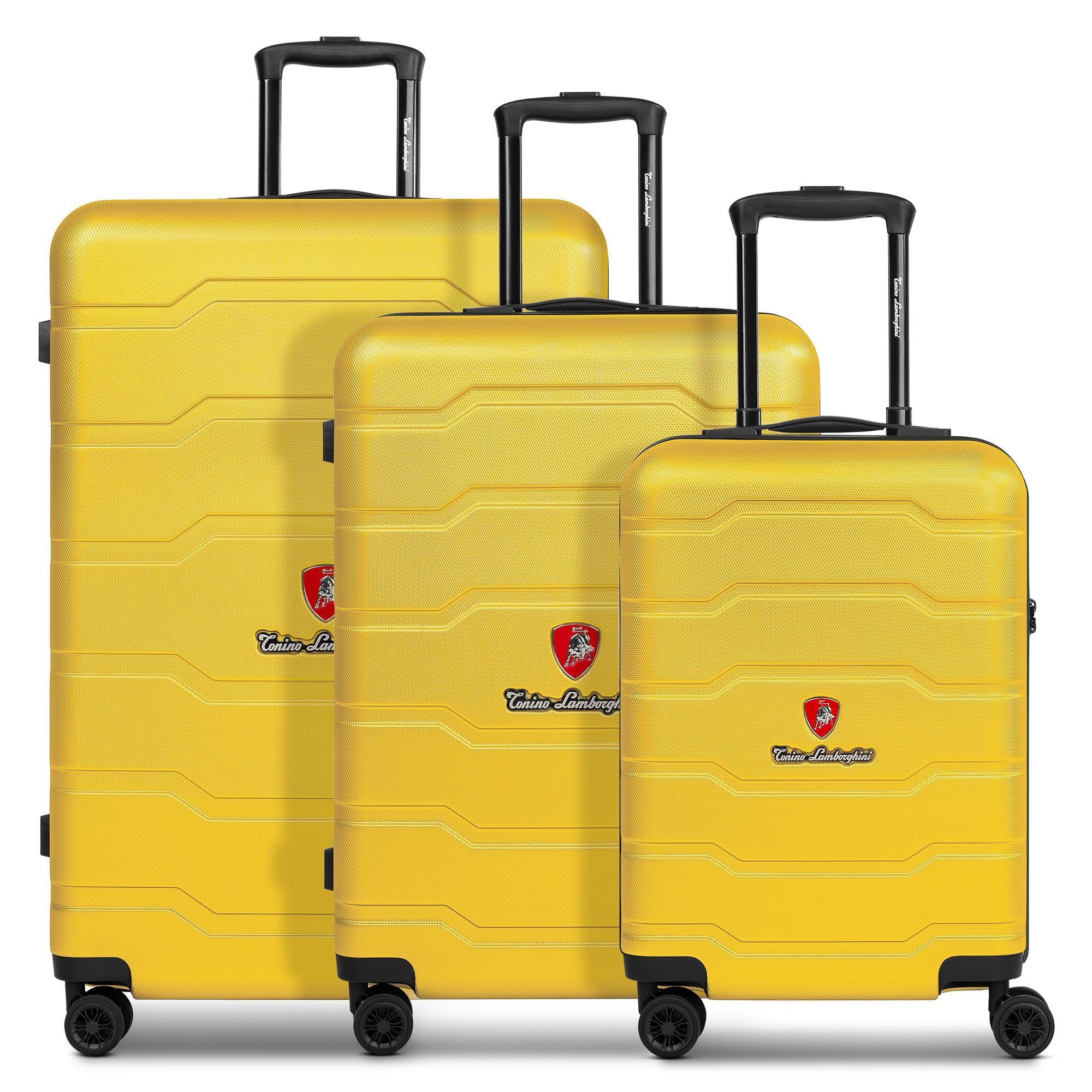 Tonino Lamborghini Trolleyset Bologna, 4 Rollen, (3-teilig, 3 tlg), ABS