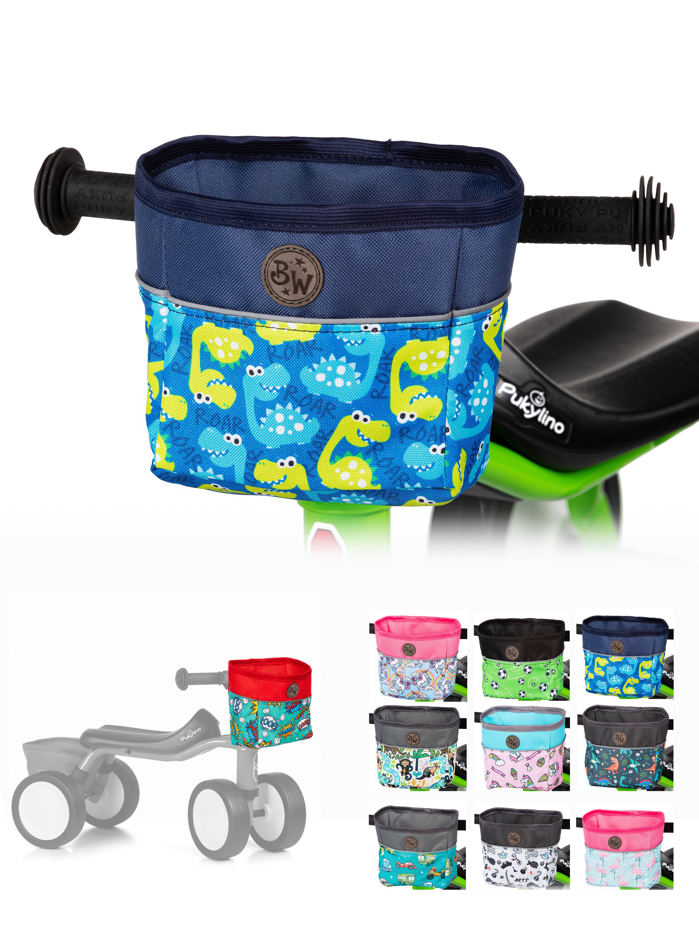 BambiniWelt by Rafael K. Fahrradtasche LENKERKORB Tasche kompatibel mit Pukylino Wutsch Fitsch Puky OFFEN