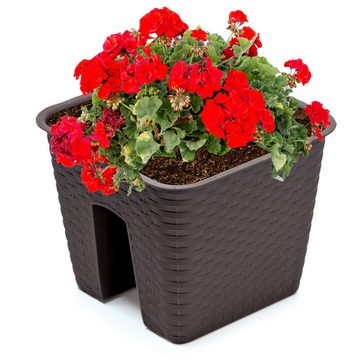 Annastore Balkonkasten Blumenkasten für Geländer und Brüstungen - Pflanzkasten für Geländer, Geländerkasten, Blumentopf, Geländertopf