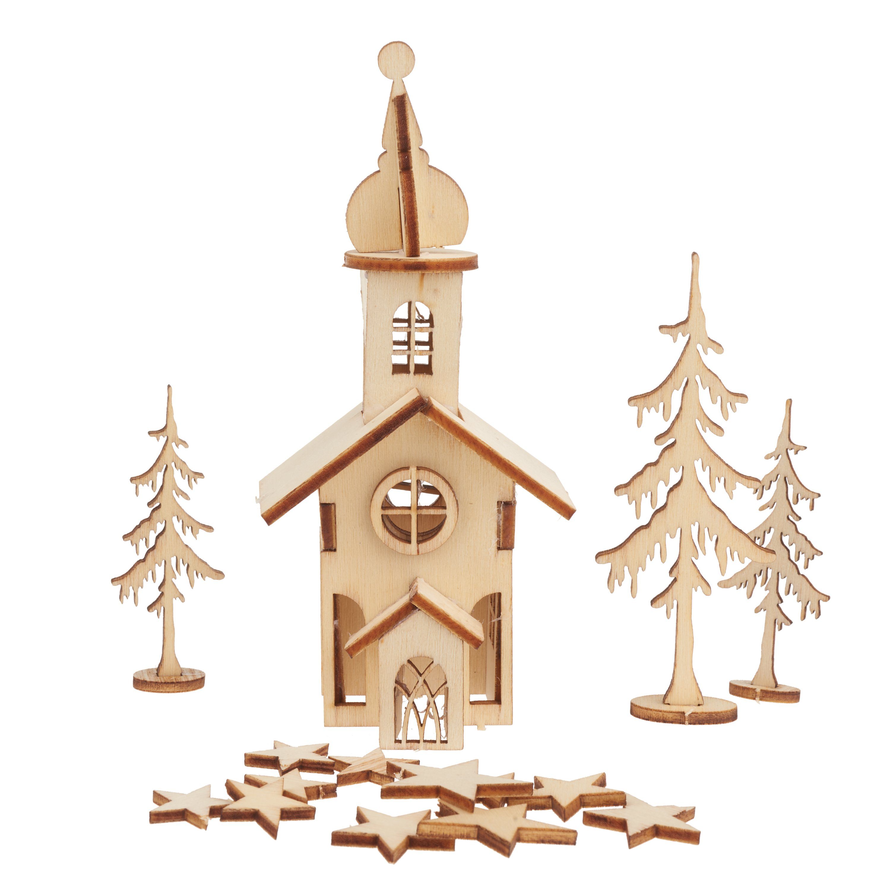 Rayher Modellbausatz Kirche, 13 cm hoch