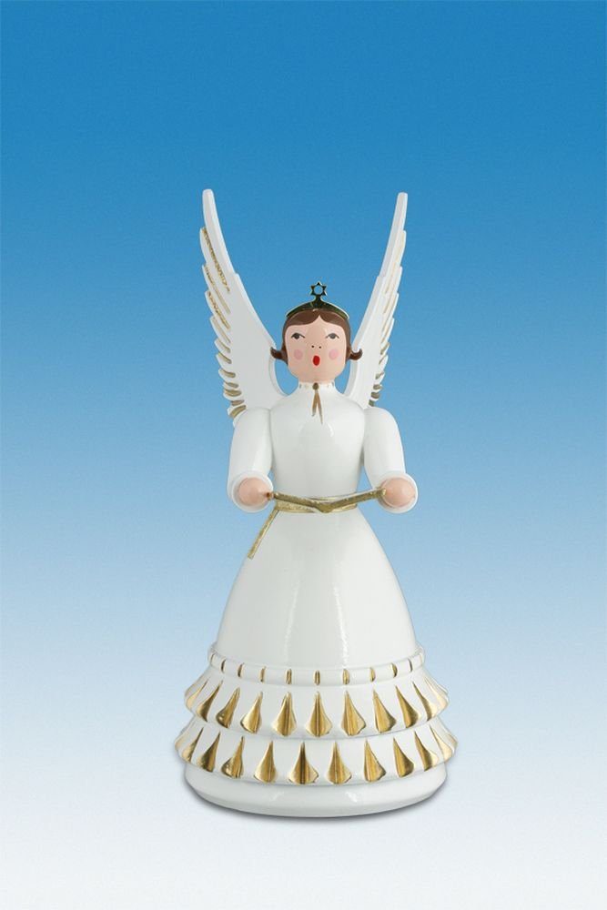 Engelfigur Holzfigur Rokokoengel mit Krone und Gesangbuch Höhe 12cm NEU | Engelfiguren