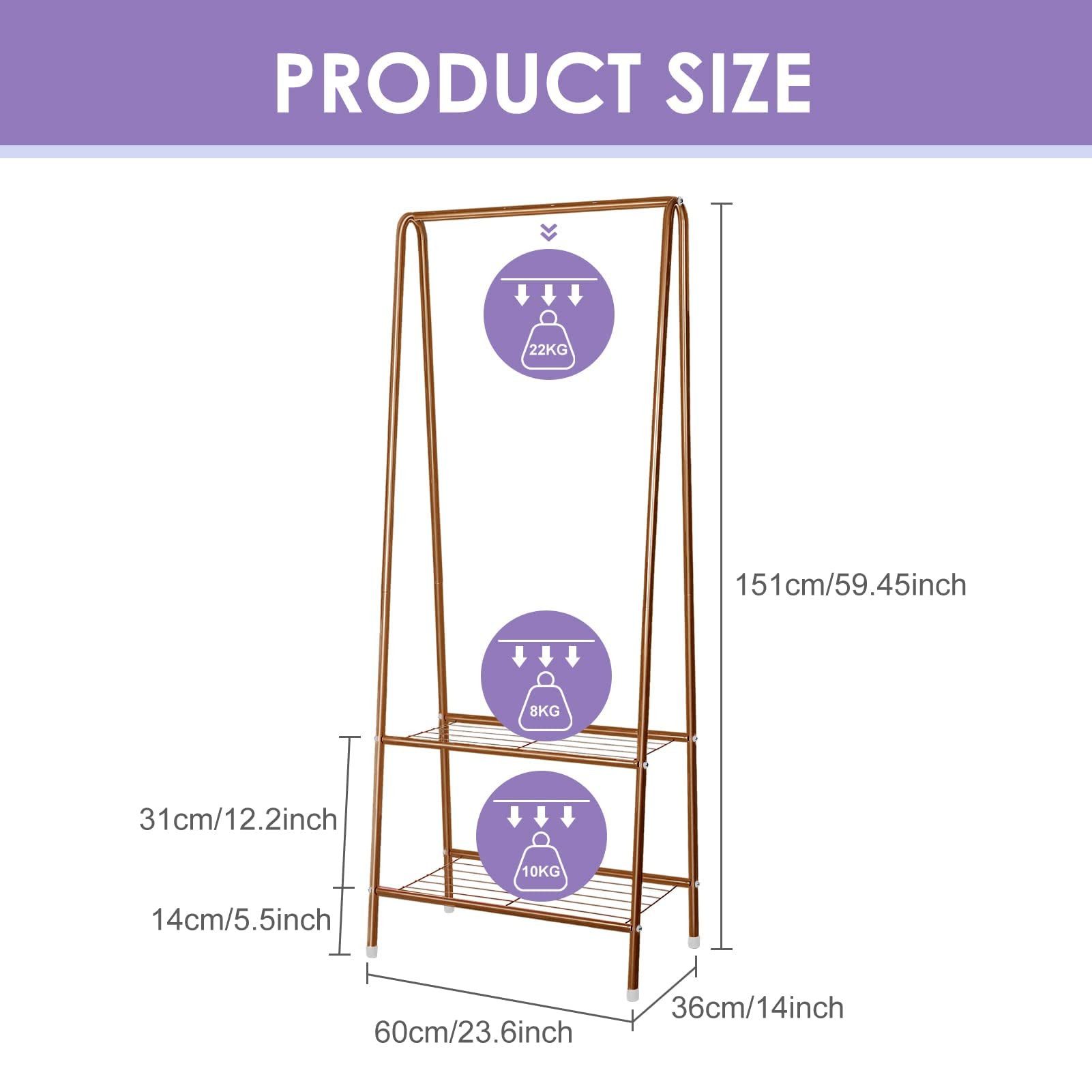 Youyijia Kleiderständer Clothes Rack 2 Shelves for Shoes and Boxes – Bild 2 von 5
