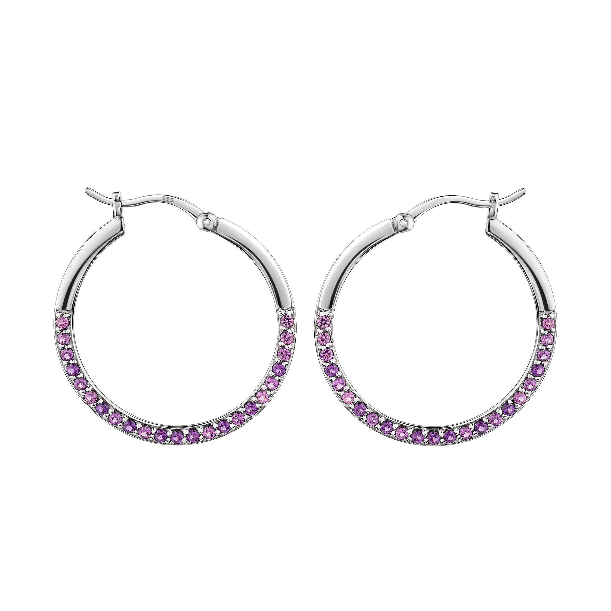 Firetti Paar Creolen Schmuck Geschenk Silber 925 Ohrschmuck Ohrringe, mit Kristallstein (synth)