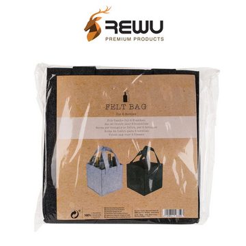 ReWu Flaschenträger Filz-Taschen für 6 Flaschen Schwarz