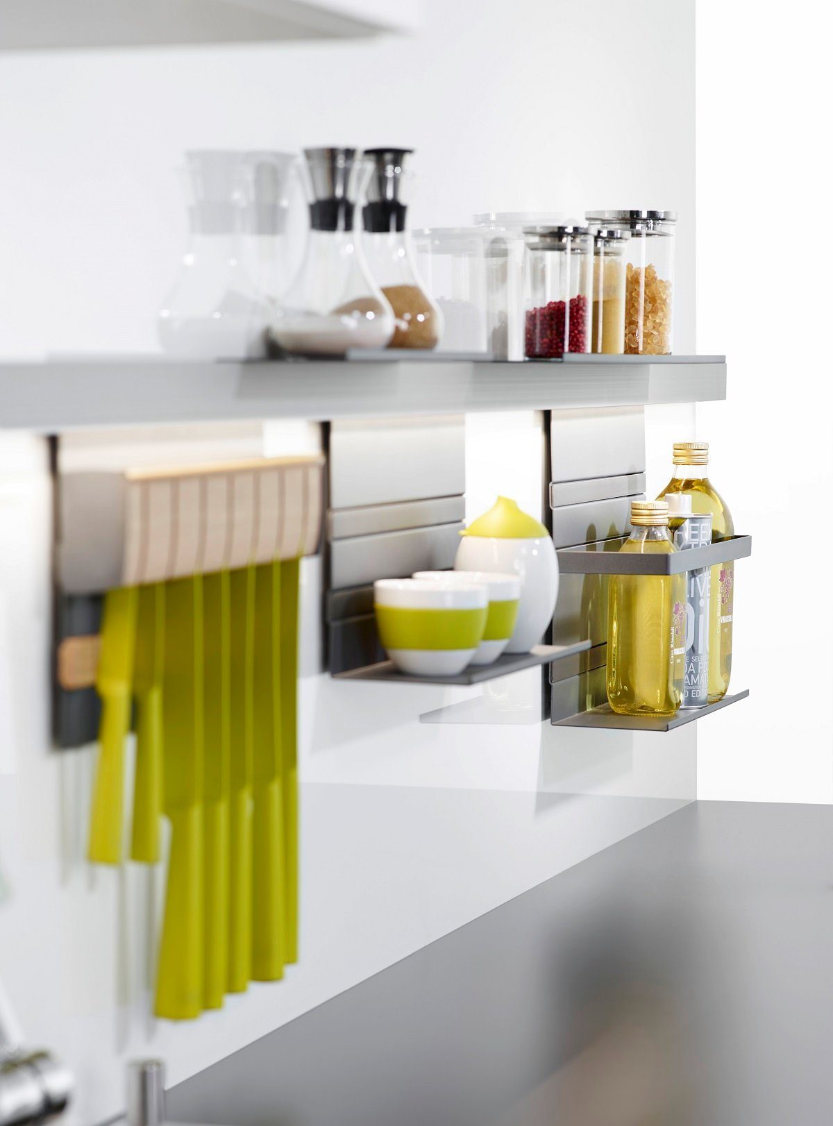 Kesseböhmer Küchenrückwand Kesseböhmer Linero MosaiQ Universalablage mit Rahmen titangrau