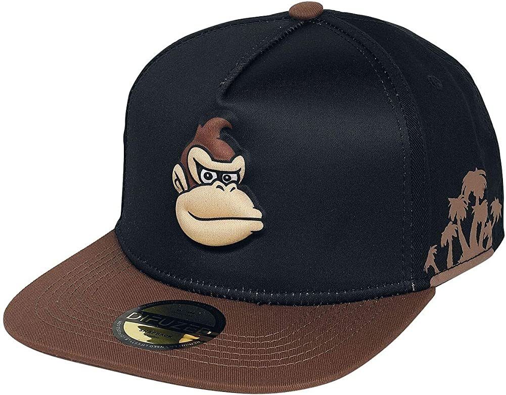 Nintendo Snapback Cap Super Mario Donkey Kong SnapBack Cap Baseballcap Schirmmütze Sonnenschutz Nintendo Cappy Gr.58 Erwachsene + Jugendliche
