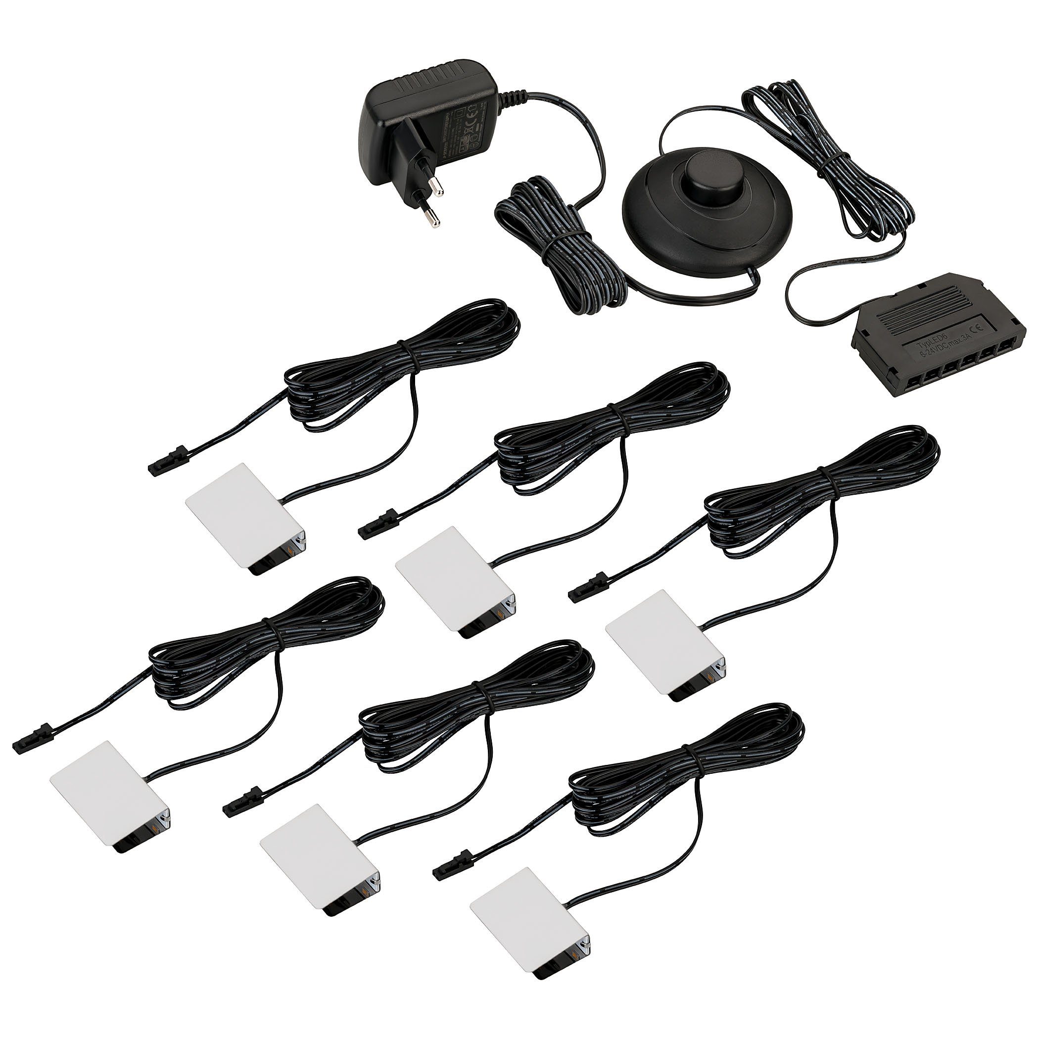 SEBSON Aufbauleuchte LED Vitrinenbeleuchtung 6er Set 12V - Glaskantenbeleuc günstig online kaufen