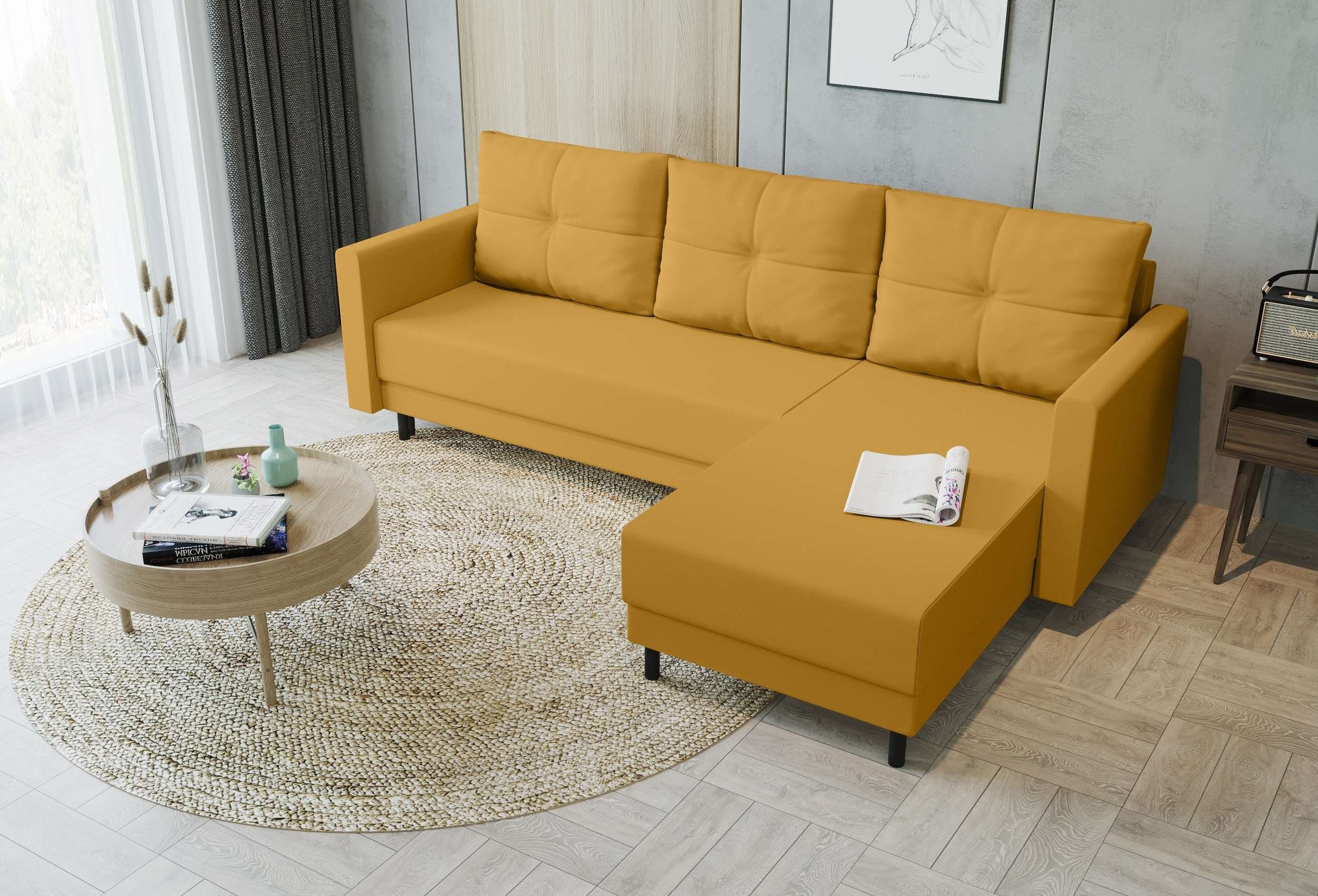 Modern Bettfunktion, mit Ecksofa Stylefy Bettkasten, Paloma, mit Sofa, Eckcouch, L-Form, Design Sitzkomfort,