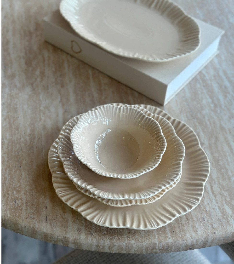 EmirtexHome Geschirr-Set BRICARD Bernis Beige 25 tlg. Geschirrset für 6 Personen, Porzellan