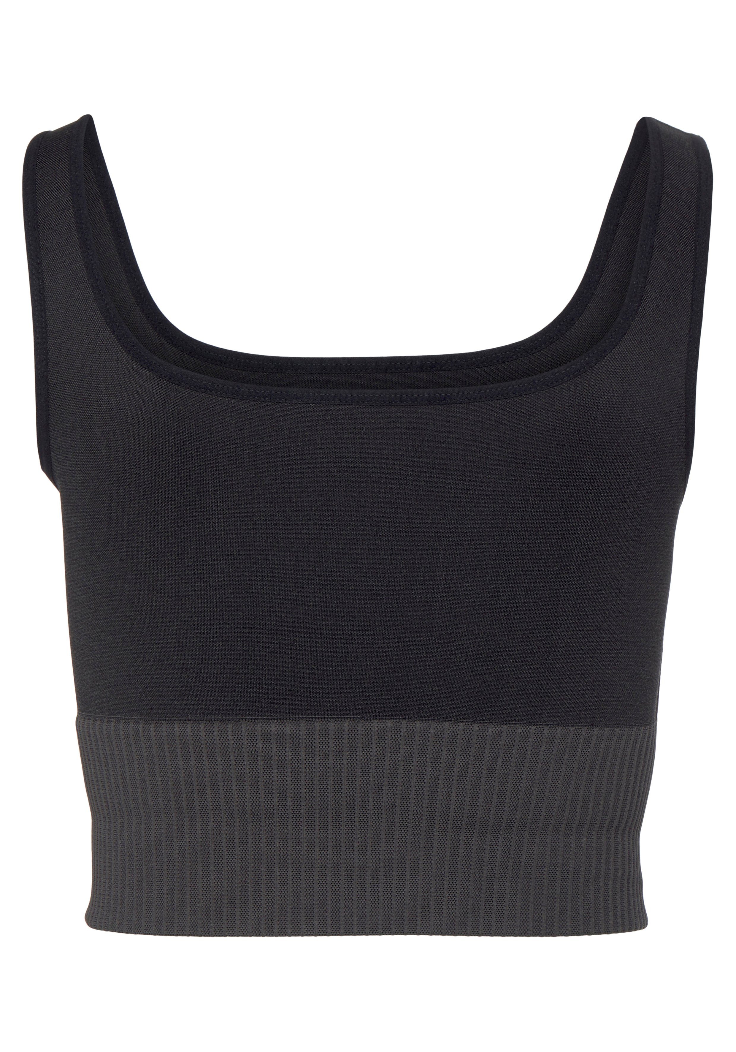 Lico Funktionsshirt Seamless mit breitem Rippbund schwarz