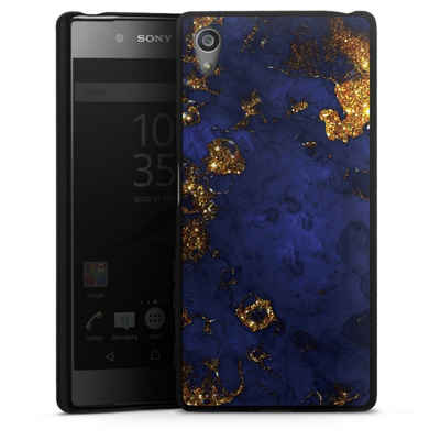 DeinDesign Handyhülle Marmor Gold Utart Blue and Golden Marble Look, Sony Xperia Z5 Silikon Hülle Bumper Case Handy Schutzhülle