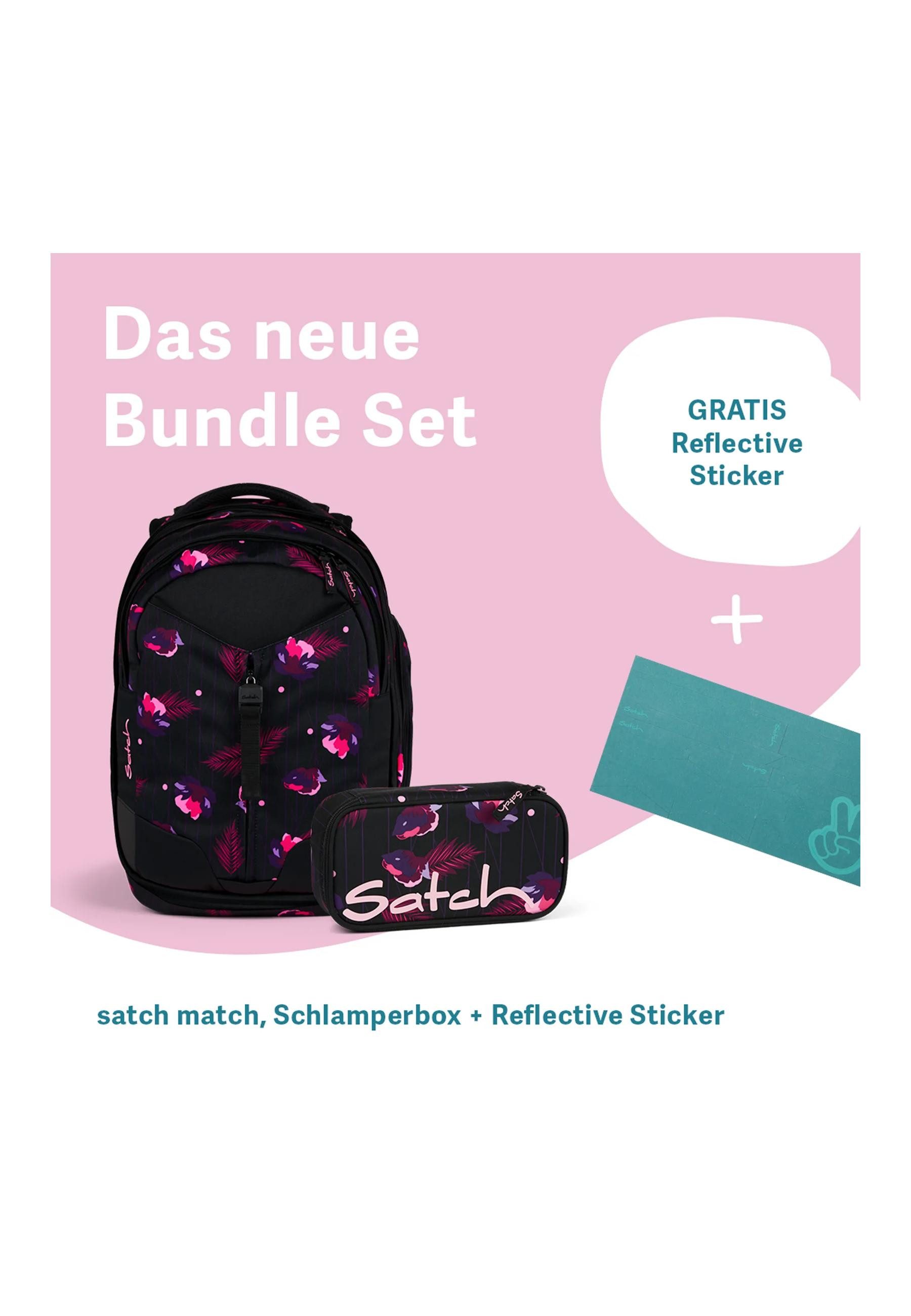 Satch Schulranzen match Bundle . (3-tlg., 3-teiliges Set), größenverstellbares Rückensystem