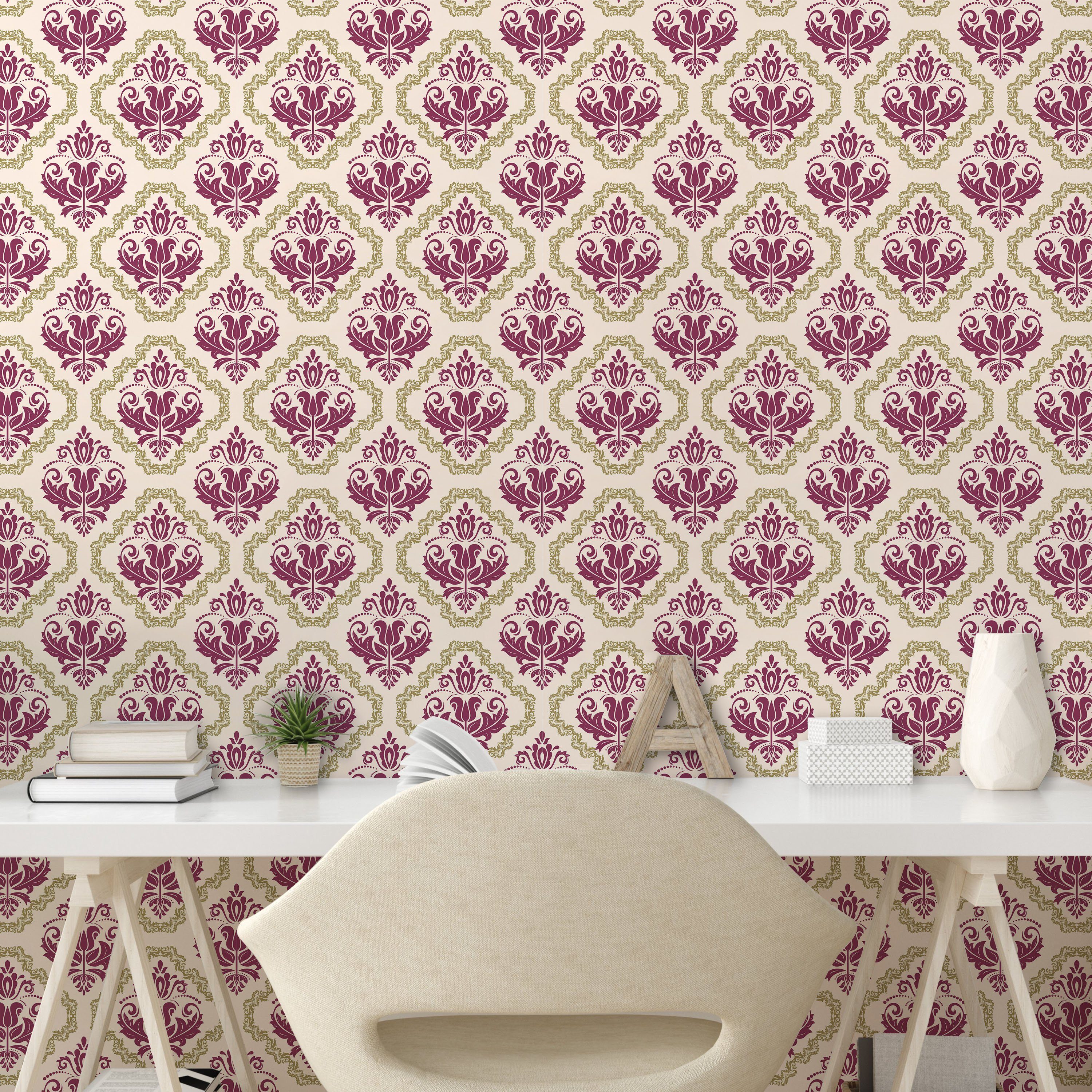 Abakuhaus Vinyltapete selbstklebendes Wohnzimmer Romantische Art-Deco-Design- Jahrgang Küchenakzent