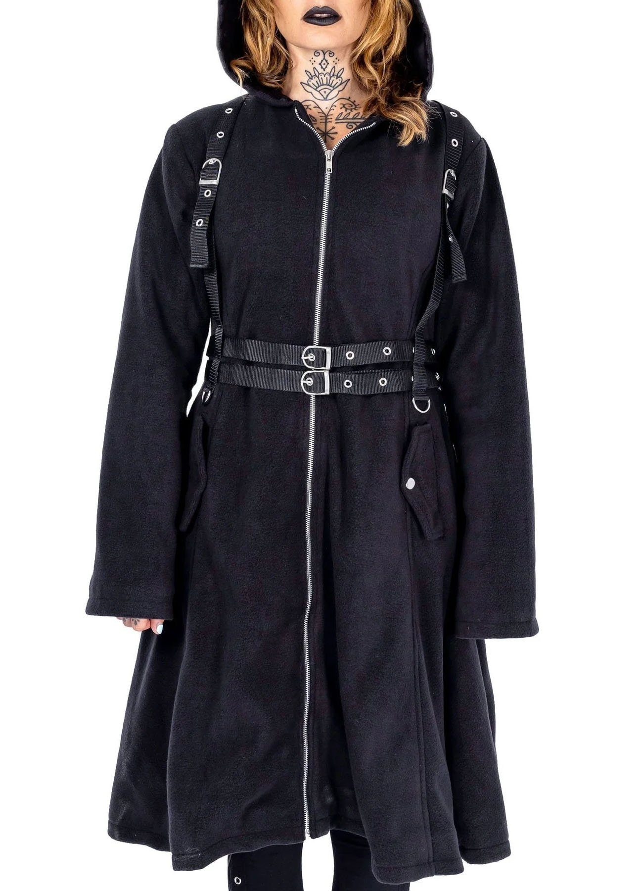 Heartless Wintermantel Lucretia Gothic Cyber Punk Riemen günstig online kaufen