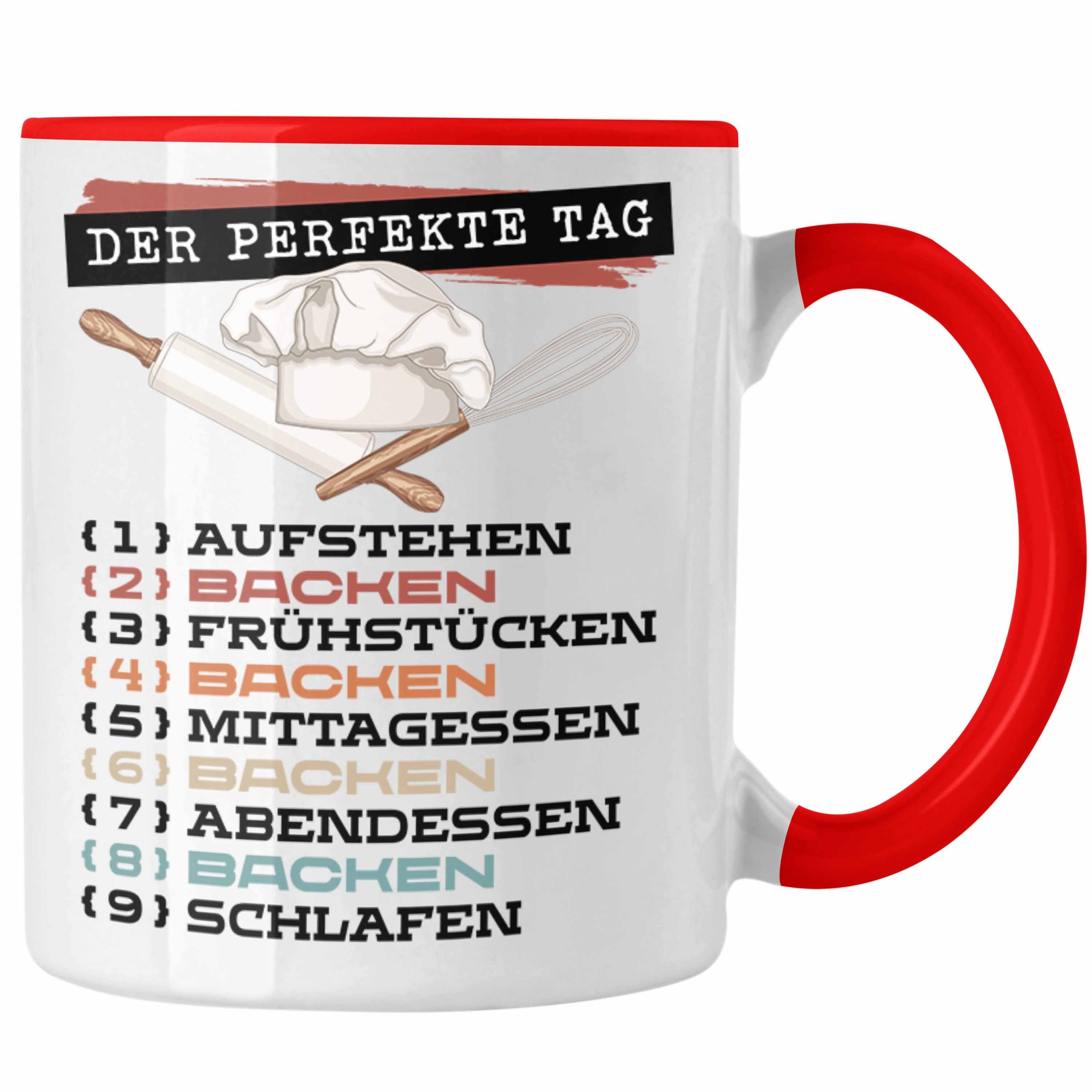 Trendation Tasse Trendation - Bäcker Tasse Geschenk Becher Der Perfekte Tag Backen Gesc Rot
