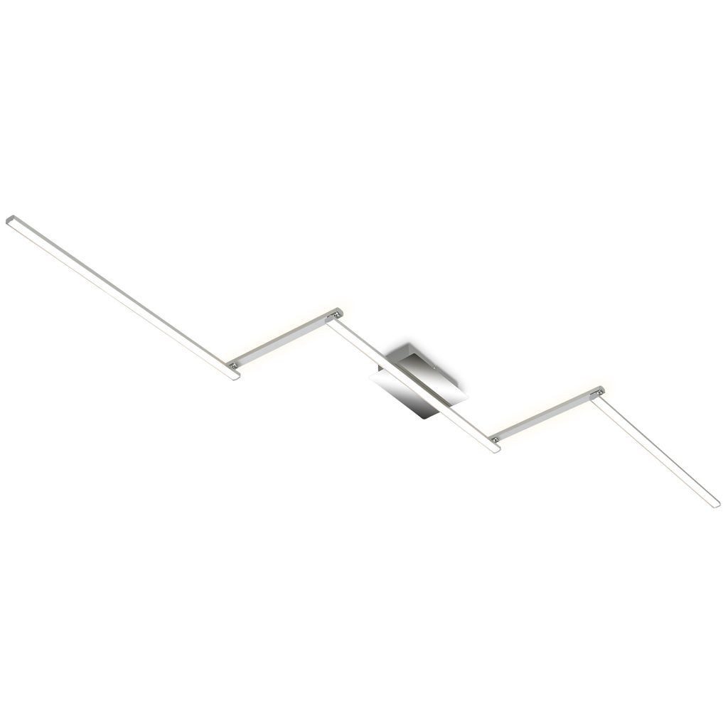 Briloner Leuchten LED Deckenleuchte 3501-018, LED fest integriert, 2700K - Extra-Warmweiß, Deckenlampe, 227,2x12x5cm, Alu-Chrom, 24W, Wohnzimmer, Schlafzimmer